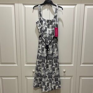 Karl Lagerfeld Monochrome Cityscape Midi Dress